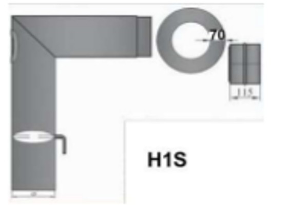 Rauchrohrset 90° abgewinkelt