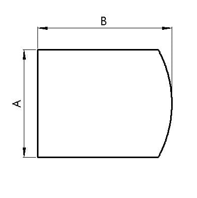 Glasbodenplatte Segmentbogen 1000 x 1200 mm mit Facette