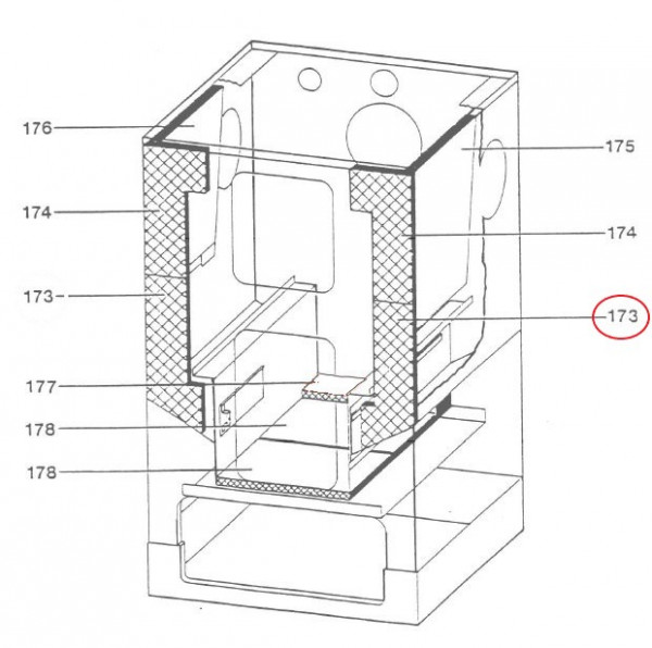 Wamsler Typ 15672 Isolierstein rechts vorne unten