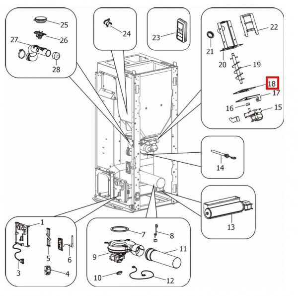 MCZ CLUB 2.0 AIR Untergestelldichtung der Förderschnecke