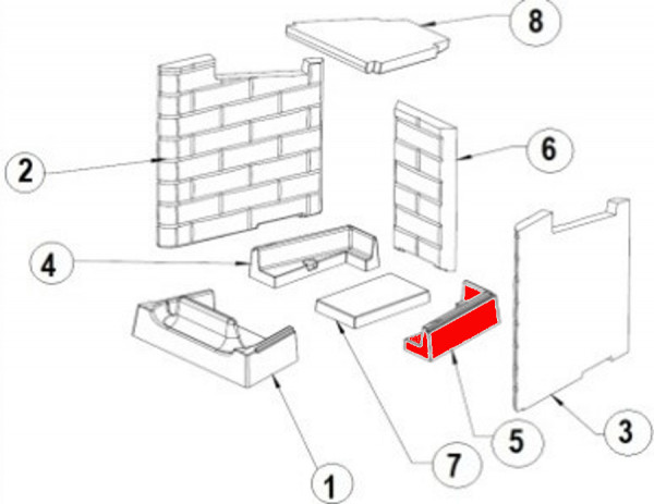 Austroflamm Ceres 450/570 Bodenstein rechts K