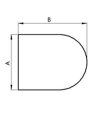 Glasbodenplatte halbrund 1000 x 1100 mm mit Facette