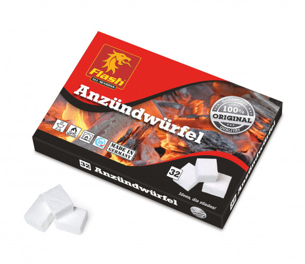 Flash Kaminanzünder Wachs, 32 Würfel