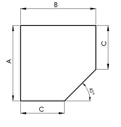 Metallbodenplatte Fünfeck 1100 x 1100 mm schwarz