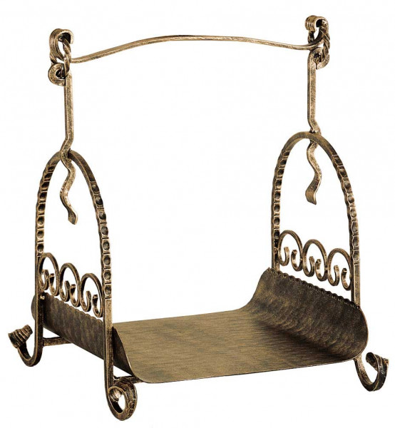 Heibi Holzkorb aus Schmiedeeisen, bronze