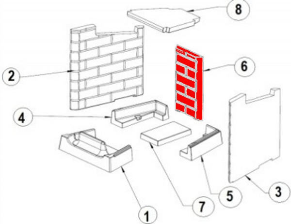 Austroflamm Ceres 450/570 Rückwandstein E