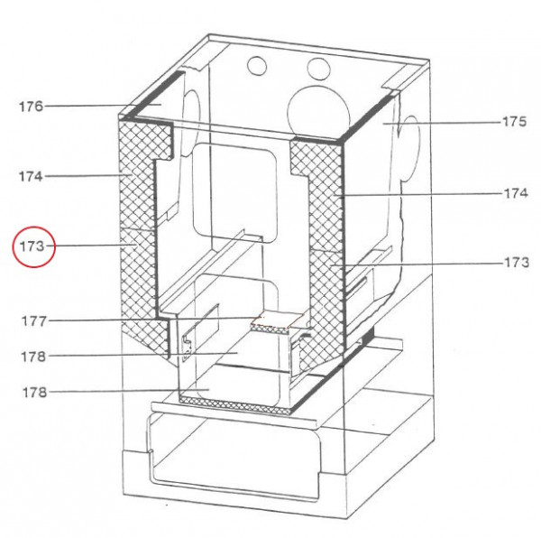 Wamsler Typ 15672 Isolierstein links vorne unten