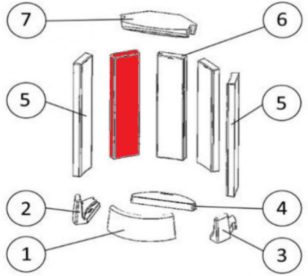 Austroflamm Lux Rückwandstein links