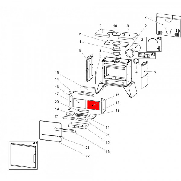 Haas+Sohn London II easy 347.15 Rückwandstein rechts