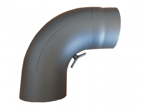 Rauchrohrbogen 90° gezogen schwarz ø 150 mm