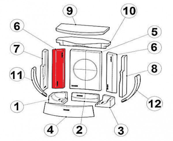 Austroflamm Clou compact Seitenstein links hinten