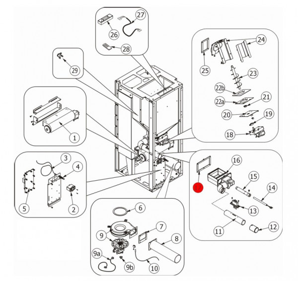 MCZ EGO-Air 1.0 Dichtung für Brennertopfkasten