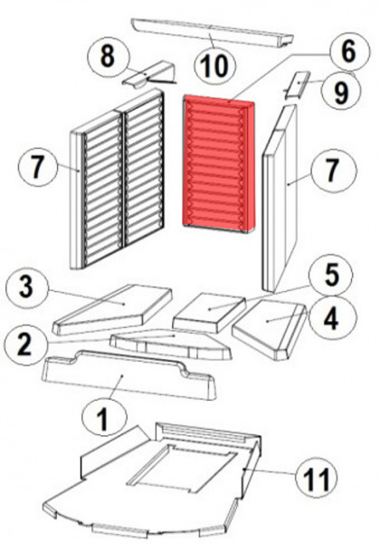 Austroflamm Kadmus 550/450 Rückwandstein F