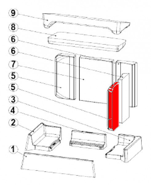 Austroflamm Dexter L 2.0 Seitenstein rechts vorne