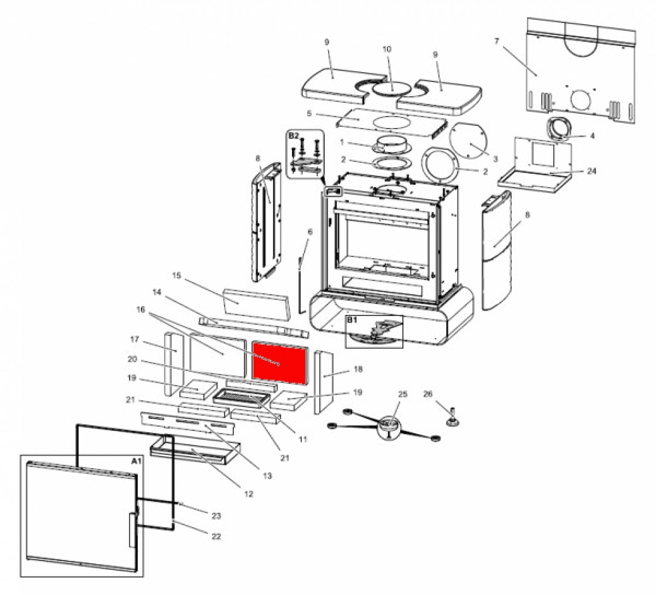 Haas+Sohn Kensington easy 347.15 Rückwandstein rechts
