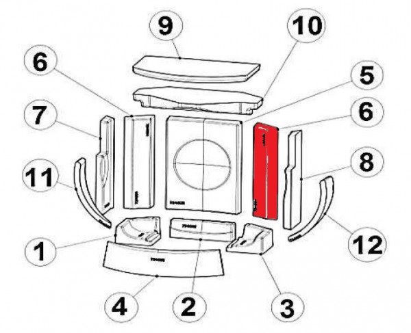 Austroflamm Clou compact Seitenstein rechts hinten