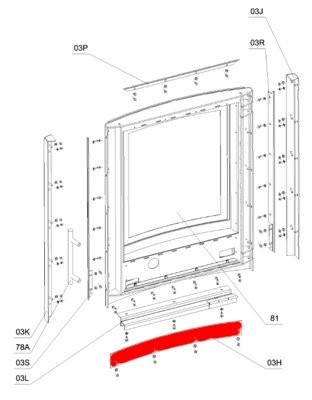 Olsberg Pago Tür Abdeckleiste unten