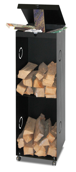 Lienbacher Kaminholzregal Stahl mit Rollen 39 x 126 x 39 cm