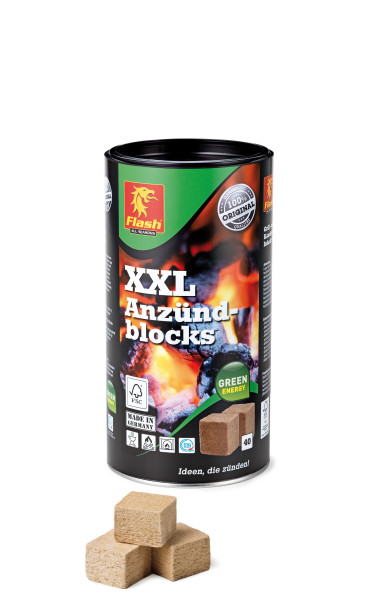 Flash Kaminanzünder Holz Wachs, Dose 40 Würfel