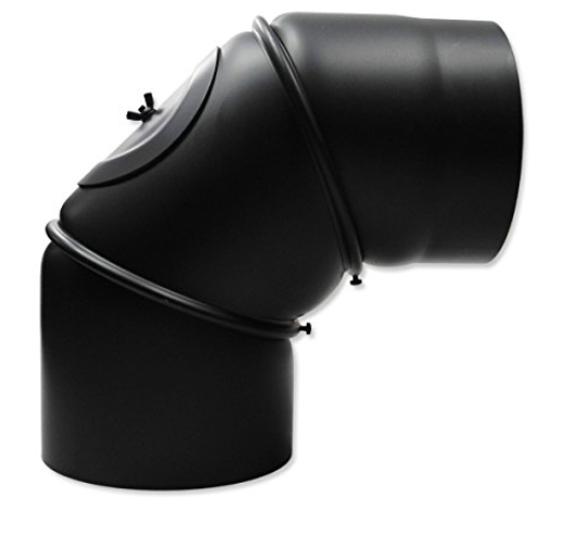 Ofenrohrbogen 90° verstellbar ø150 mm schwarz