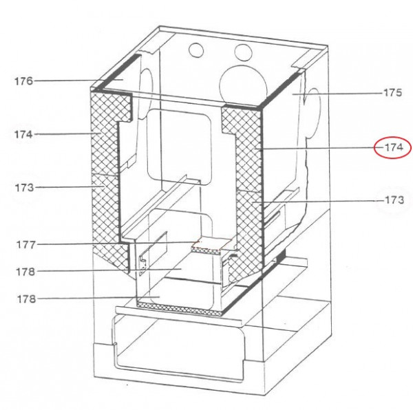 Wamsler Typ 15672 Isolierstein rechts vorne oben