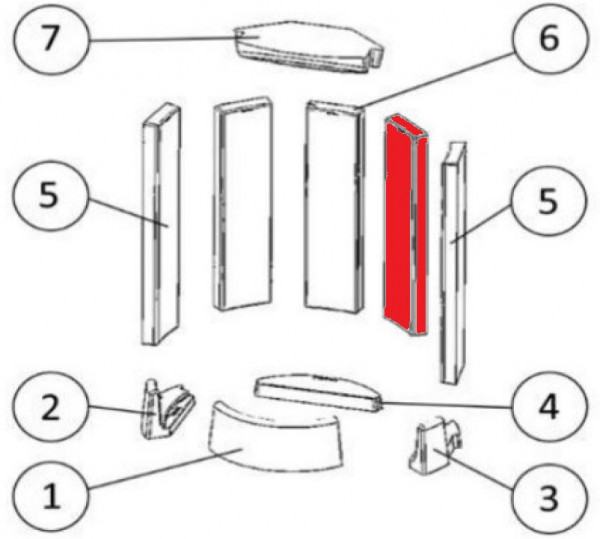 Austroflamm Lux Rückwandstein rechts