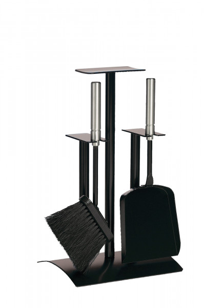 Lienbacher Kaminbesteck aus Stahl, 2- teilig, schwarz beschichtet