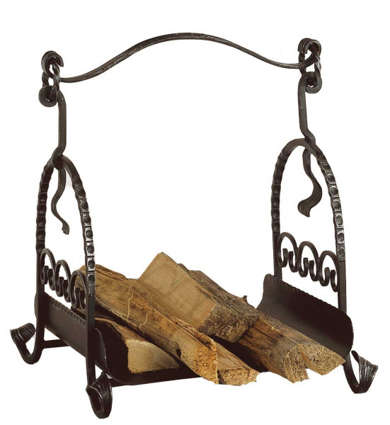 Heibi Holzkorb aus Schmiedeeisen, schwarz