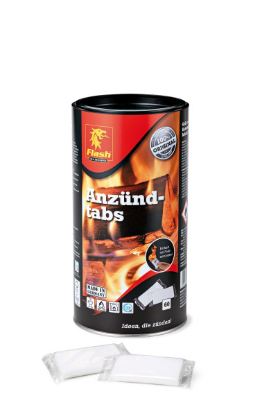 Flash Kaminanzünder Wachs, Dose 60 Tabletten