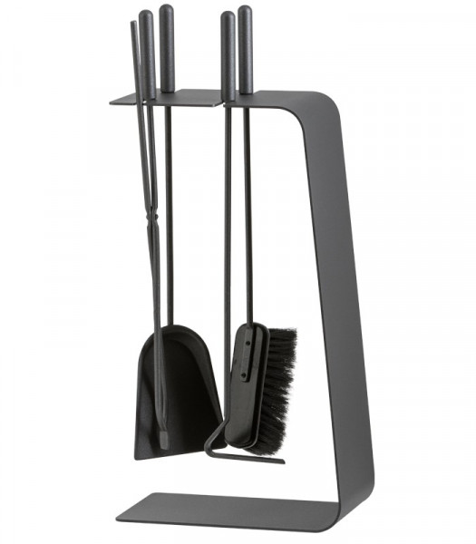 Heibi Kaminbesteck Stahl graphitgrau, 4-teilig
