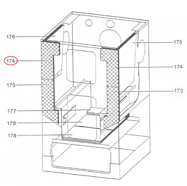 Wamsler Typ 15672 Isolierstein links vorne oben