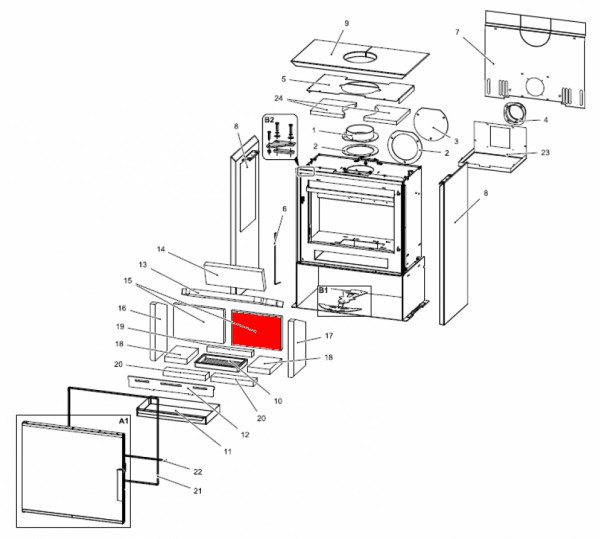 Haas+Sohn Calma easy 347.15 Rückwandstein rechts